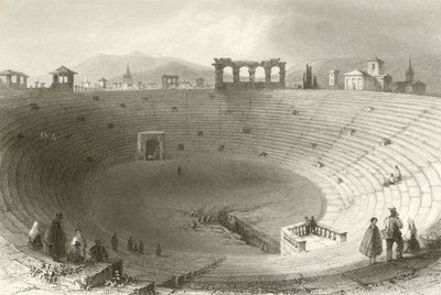 The Amphitheatre, Verona  by William Henry Bartlett