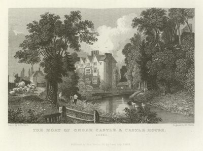 Ongar Kalesi Hendeği ve Kale Evi, Essex by William Henry Bartlett