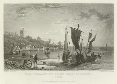 Southend, Essex yakınlarındaki Leigh Köyü by William Henry Bartlett
