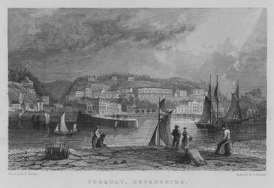 Torquay, Devonshire (gravür) by William Henry Bartlett