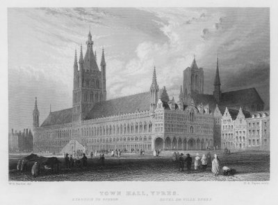 Belediye Binası, Ypres (gravür) by William Henry Bartlett
