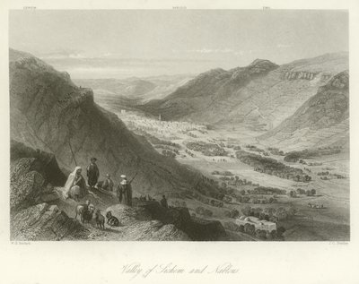 Sichem Vadisi ve Nablus, Filistin by William Henry Bartlett