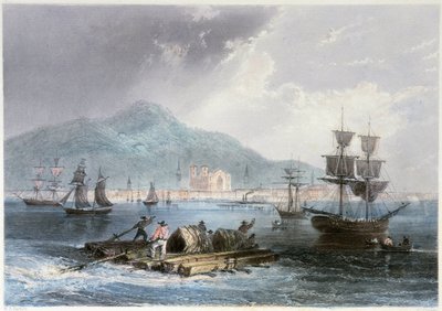 Montreal ve teknelerin görünümü - William Henri Barlett, ed. George Erdem by William Henry Bartlett