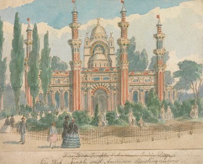Fire Work Temple ve Amerikan Yapı Salonu by William Henry Brooke