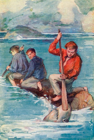 Jack anında raketini canavarın korkunç çenesine daldırdı ve boğazından aşağı itti. by William Henry Charles Groome