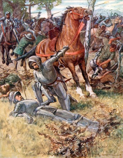 "Sonra Hayattan Ayrıldı, Earl Percy Aldı, Ölü Adamın Elinden" (renkli taş baskı) by William Henry Charles Groome