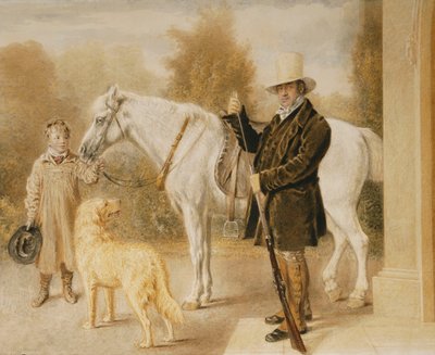 Oğlan, Midilli ve Köpekli Bir Sporcu, 1827 by William Henry Hunt