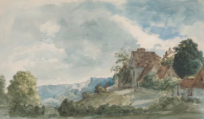 Geniş Bir Peyzajda Kulübeler, 1820'lerin sonlarında. by William Henry Hunt