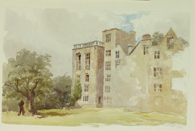 Hardwick Old Hall (kağıt üzerine sulu boya) by William Henry Hunt