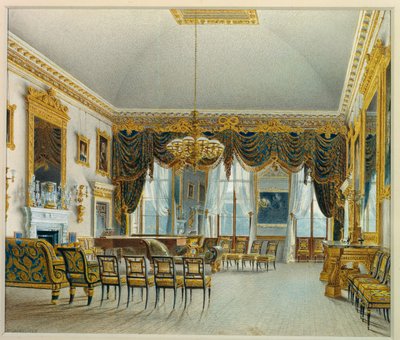 The Saloon, Devonshire House (kağıt üzerine sulu boya) by William Henry Hunt