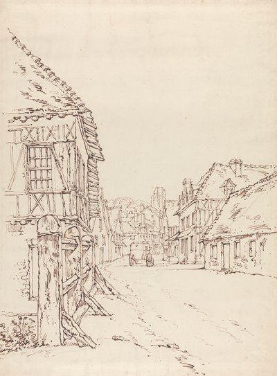 Bir Fransız Kasabasında Bir Sokak Görünümü by William Henry Hunt