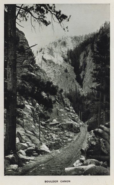 Colorado Kanyonları: Boulder Canon (s/b fotoğraf) by William Henry Jackson