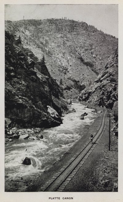 Colorado Kanyonları: Platte Canon (s/b fotoğraf) by William Henry Jackson