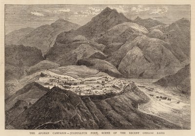 Afgan Seferi, Jugdulluck Kalesi, Son Ghilzai Baskınlarının Sahnesi by William Henry James Boot