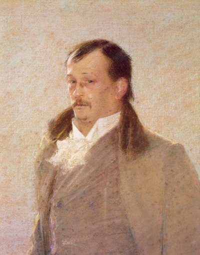 Portrait of Georges Courteline (oil on canvas0 (detail of 418481) by William Henry Lake Price
