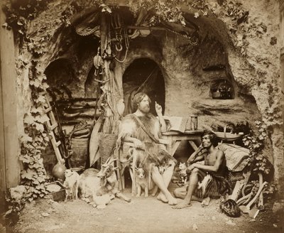Robinson Crusoe, c.1856 (cam negatiften gümüş albüm baskısı) by William Henry Lake Price