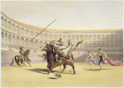 Picador ve Atı Fırlayan Boğa, 1865 by William Henry Lake Price