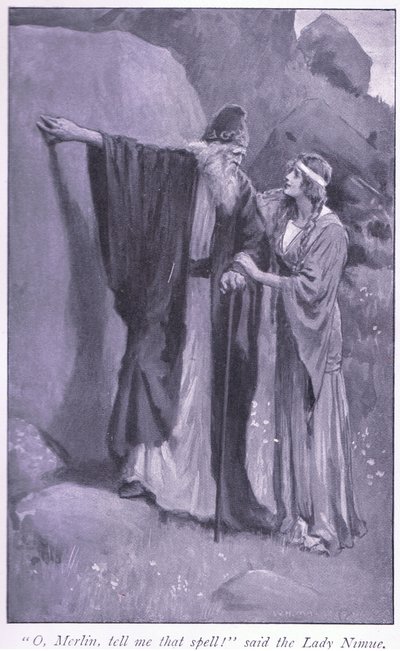 Ah, Merlin bana o büyüyü söyle! dedi bayan Niume by William Henry Margetson