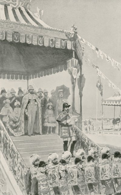 The Queen being Proclaimed Empress of India at Delhi  by William Henry Margetson