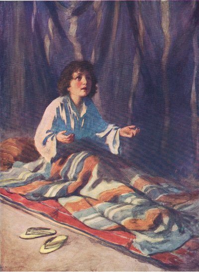 Thomas Nelson tarafından yayınlanan İncil Resimli Kitaptan Samuel çocuğu, c.1950 by William Henry Margetson