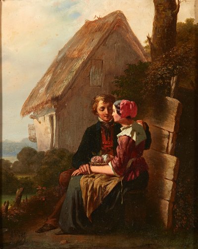 Aşıkların Buluşması (panelde yağ) by William Henry Midwood