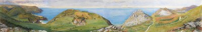 The Valley of the Rocks (beyaz ile yükseltilmiş wc ve guaj) by William Henry Millais