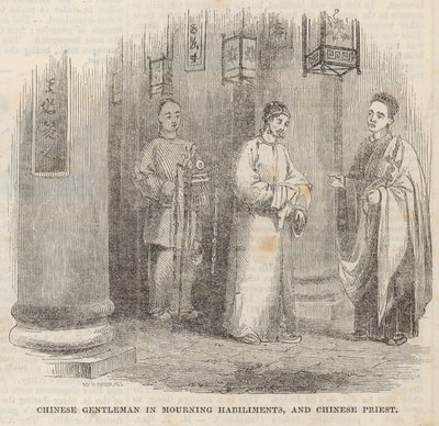 Yas tutan Çinli beyefendi ve Çinli rahip by William Henry Prior