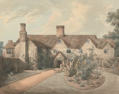 Bir Kır Evi'nin Bahçesinde Davul Çalan Bir Çocuk by William Henry Pyne