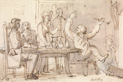 Rob Roy'a Bir Örnek: Bir Parti İçme ile İç Mekan by William Henry Pyne