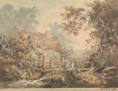 Kulübe ve Yaya Köprüsü by William Henry Pyne