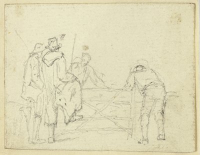 Kapıdaki Beş Figür by William Henry Pyne