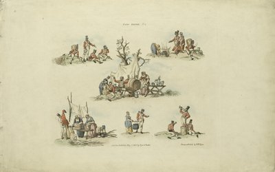 Kamp Sahneleri, 1803 (renkli gravür) by William Henry after Pyne