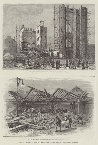 Messrs J ve J Templetons Halı Fabrikasının Düşüşü, Greenhead, Glasgow by William Heysham Overend