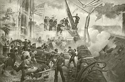 Farragut at Mobile Bay (gravure) by William Heysham Overend
