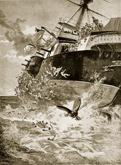 HMS ವಿಕ್ಟೋರಿಯಾ ಕ್ಯಾಪ್ಸೈಸಿಂಗ್, 22ನೇ ಜೂನ್ 1893 ಟರ್ಕ್ by William Heysham Overend