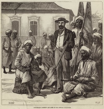 Teğmen Cameron ve Afrikalı Takipçilerinden Bazıları by William Heysham Overend