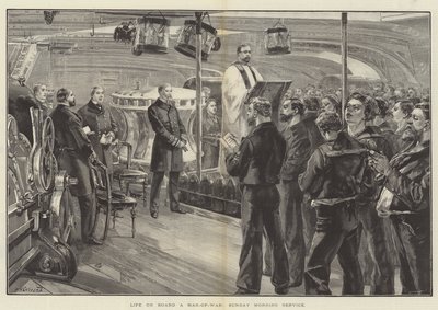 Savaş Adamı Gemide Yaşam, Pazar Sabahı Servisi by William Heysham Overend