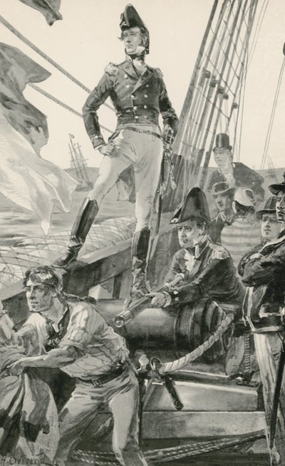 Lord Cochrane Signals for Assistance to Attack the French Fleet  by William Heysham Overend