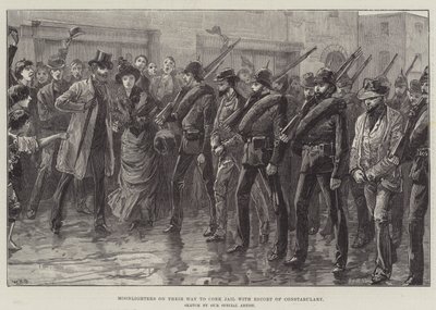 Mehtapçılar Polis Teşkilatı Eskortu ile Cork Hapishanesine Giden Yolda by William Heysham Overend