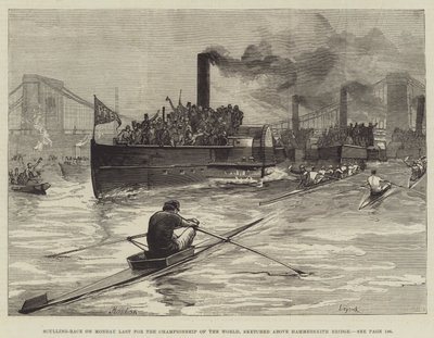 Pazartesi günü Sculling-Race Dünya Şampiyonası için Son, Hammersmith Köprüsü