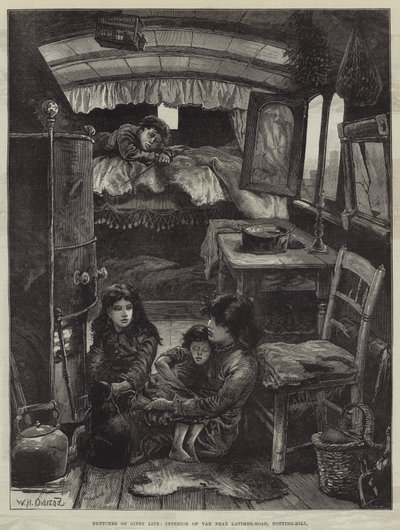 Çingene Yaşamı Eskizleri, Van İçi Latimer-Road, Notting-Hill by William Heysham Overend