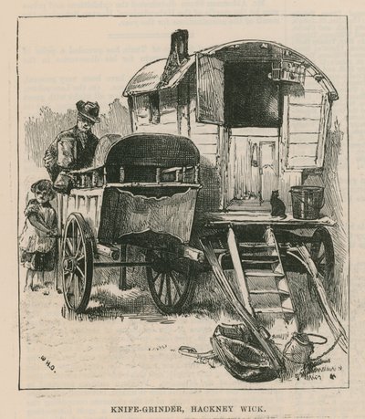 Çingene Yaşamı Eskizleri; Bıçak değirmeni, Hackney Wick by William Heysham Overend