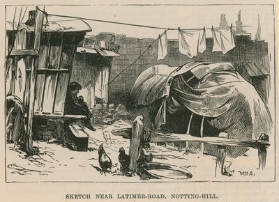 Çingene Yaşamı Eskizleri; Latimer Road, Notting Hill yakınlarında eskiz by William Heysham Overend