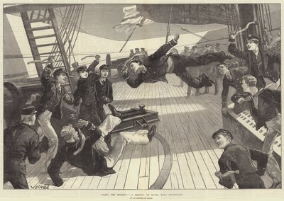 Maymunu Sapan! Gemide Bir Eskiz HMS Tutarsız by William Heysham Overend