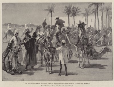 Dongola, Sanatçılar ve Muhabirlerin Deve ve Eşek Satın Almalarına Yönelik Gelişme by William Heysham Overend