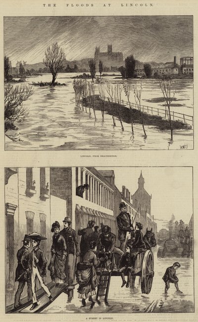 The Floods at Lincoln  by William Heysham Overend