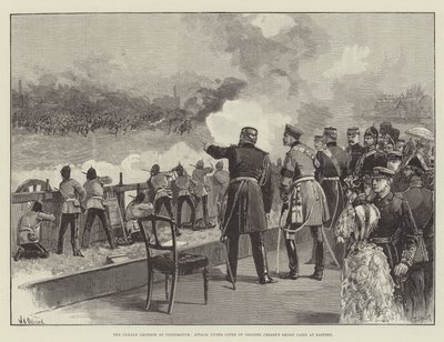 Portsmouth'daki Alman İmparatoru, Eastney'deki Albay Crease'in Duman Davaları Örtüsü Altında Saldırı by William Heysham Overend
