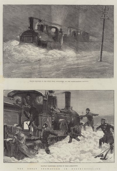 Northumberland'deki Büyük Kar Fırtınası by William Heysham Overend