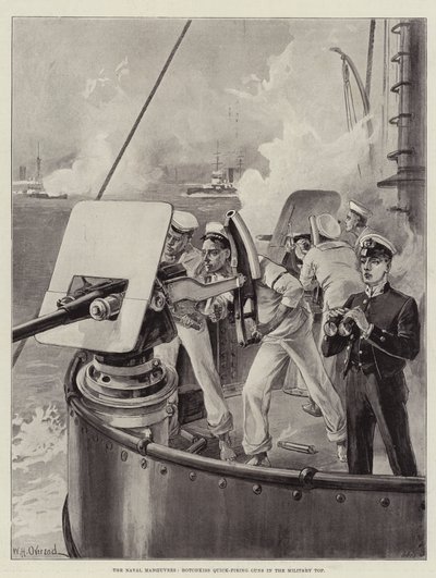 Deniz Manevraları, Askeri Üstte Hotchkiss Hızlı Ateşleyen Silahlar by William Heysham Overend