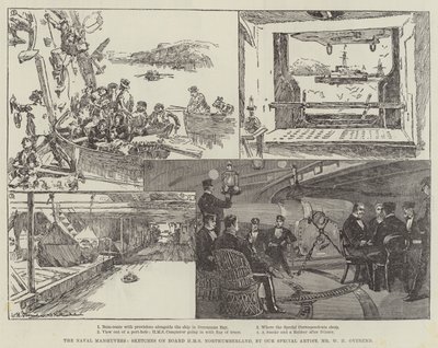 Deniz Manevraları, Gemideki Eskizler HMS Northumberland by William Heysham Overend